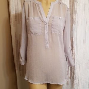 Willow Bay Gray Sheer top! NWT